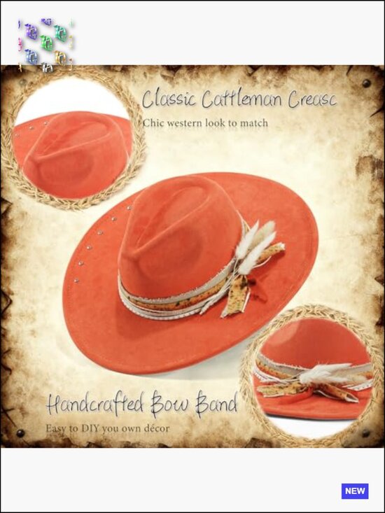 Wide Brim Fedora Hat Felt Panama Dress Up Unisex Western Boho Retro Handmade